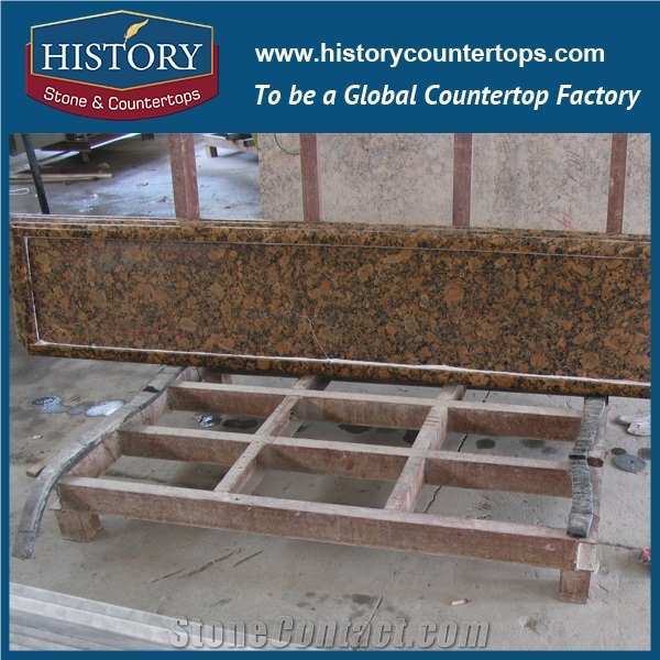 History Stone Hgj020 Giallo Fiorito Radius Top Wholesale Shaped Commercial Integrated Design Replacement for Building Countertop, Coffee Table, Bar Tops, Island Tops