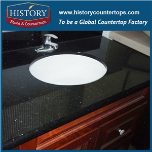 History Stone Hgj021 Galaxy Black Antique Prefabricated Granite Factory Supplier Modular Exotic Style Solid for Apartment, Countertop, Bathroom Vanity Tops & Counter