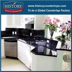 History Stone Hgj021 Galaxy Black Antique Prefabricated Granite Factory Supplier Modular Exotic Style Solid for Apartment, Countertop, Bathroom Vanity Tops & Counter