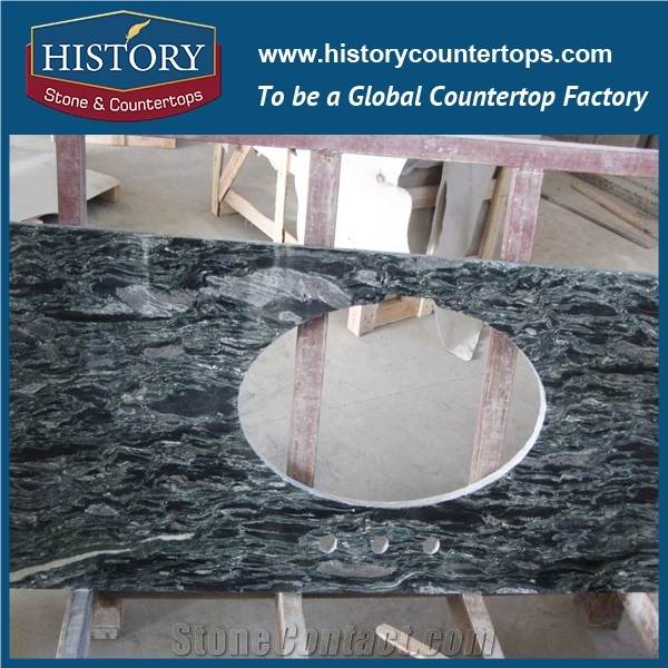 History Stone Hgj075 Tropical Green Antique Prefabricated Granite Factory Supplier Modular Furniture Durable for Apartment,Kitchen Countertop,Benchtops & Bar Tops, Counter