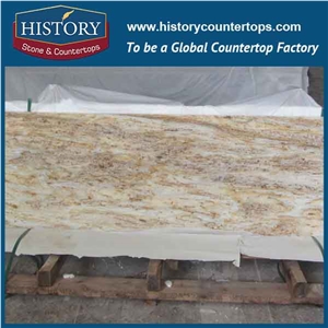 History Stone Hgj101 River Yellow Customised Bevel Top Wholesale French Style for Laboratory Countertop,Worktops & Island Tops