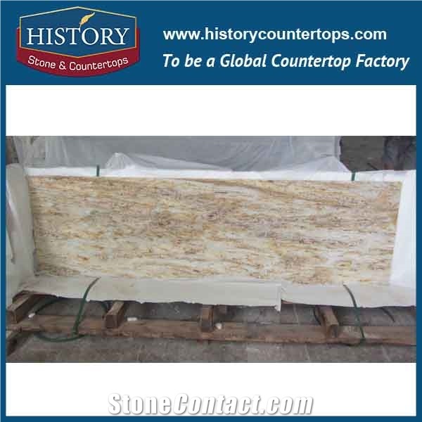 History Stone Hgj101 River Yellow Customised Bevel Top Wholesale French Style for Laboratory Countertop,Worktops & Island Tops