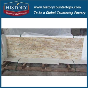 History Stone Hgj101 River Yellow Customised Bevel Top Wholesale French Style for Laboratory Countertop,Worktops & Island Tops