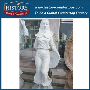 History Stone High Quality Cheap Price Hand Carved Wholesale Products, Natural Marble White Color Famous Beautiful Greek Lady with Bracelets, Hot-Selling for Decorations, Human Statue Handcrafts