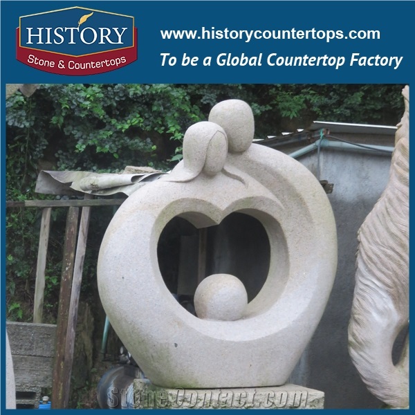 History Stone High Quality Cheap Price Wholesale Products, Natural Granite Grey Color Famous Abstract Young Man and Woman Bust Sculpture, Hot-Selling for Decorations, Human Statue Handcrafts