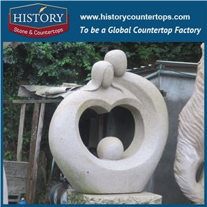 History Stone High Quality Cheap Price Wholesale Products, Natural Granite Grey Color Famous Abstract Young Man and Woman Bust Sculpture, Hot-Selling for Decorations, Human Statue Handcrafts