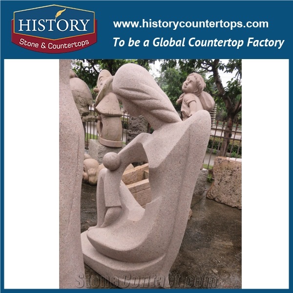 History Stone High Quality Cheap Price Wholesale Products, Natural Granite Grey Color Famous Abstract Young Man and Woman Bust Sculpture, Hot-Selling for Decorations, Human Statue Handcrafts