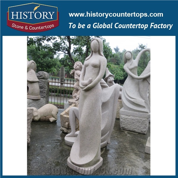 History Stone High Quality Cheap Price Wholesale Products, Natural Granite Grey Color Famous Abstract Young Man and Woman Bust Sculpture, Hot-Selling for Decorations, Human Statue Handcrafts