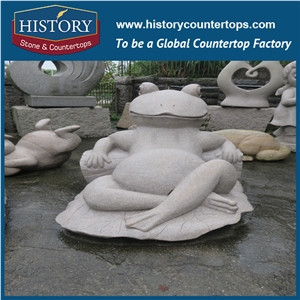 History Stone High Quality Cheap Price Wholesale Products, Natural Granite Grey Color Famous Customized Four Frogs Sculpture, Hot-Selling for Decorations, Animal Statue & Handcrafts