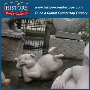 History Stone High Quality Cheap Price Wholesale Products, Natural Granite Grey Color Famous Customized Hippopotamus Sculpture, Hot-Selling for Decorations, Animal Statue & Handcrafts
