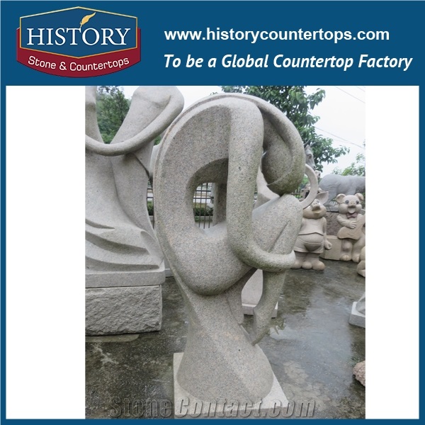 History Stone High Quality Cheap Price Wholesale Products, Natural Granite Yellow Abstract Long Hair Beautiful Woman Dancing with Man Sculpture, Hot-Selling for Decorations, Human Statue Handcrafts