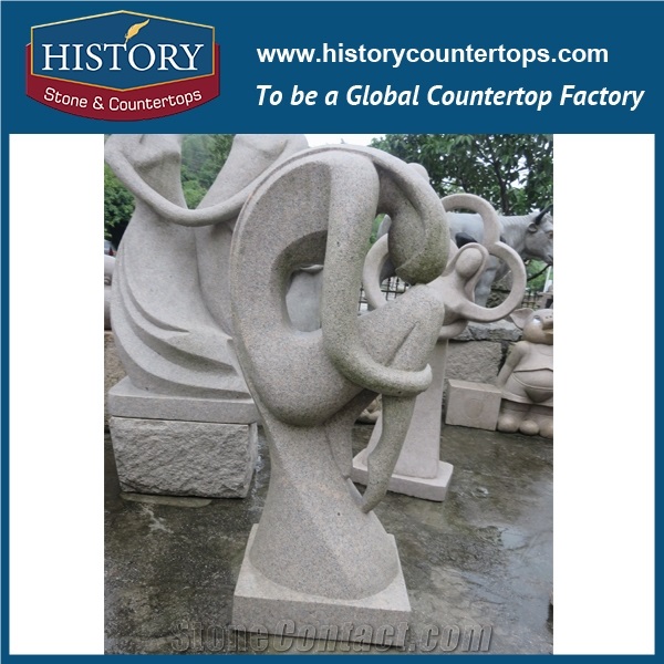 History Stone High Quality Cheap Price Wholesale Products, Natural Granite Yellow Color Famous Abstract Dancing Men and Women Sculpture, Hot-Selling for Decorations, Human Statue Handcrafts