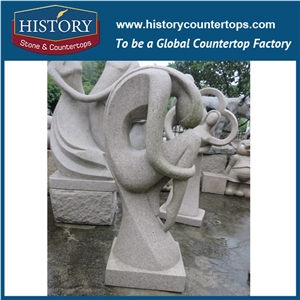 History Stone High Quality Cheap Price Wholesale Products, Natural Granite Yellow Color Famous Abstract Dancing Men and Women Sculpture, Hot-Selling for Decorations, Human Statue Handcrafts