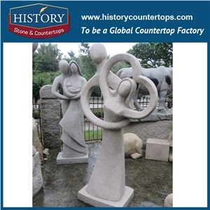 History Stone High Quality Cheap Price Wholesale Products, Natural Granite Yellow Color Famous Abstract Man Hugging Woman Waist Sculpture, Hot-Selling for Decorations, Human Statue Handcrafts