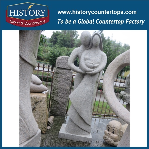 History Stone High Quality Cheap Price Wholesale Products, Natural Granite Yellow Color Famous Abstract Man Hugging Woman Waist Sculpture, Hot-Selling for Decorations, Human Statue Handcrafts