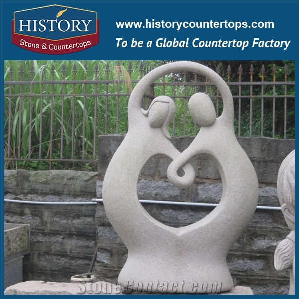 History Stone High Quality Cheap Price Wholesale Products, Natural Granite Yellow Color Famous Abstract Man Hugging Woman Waist Sculpture, Hot-Selling for Decorations, Human Statue Handcrafts