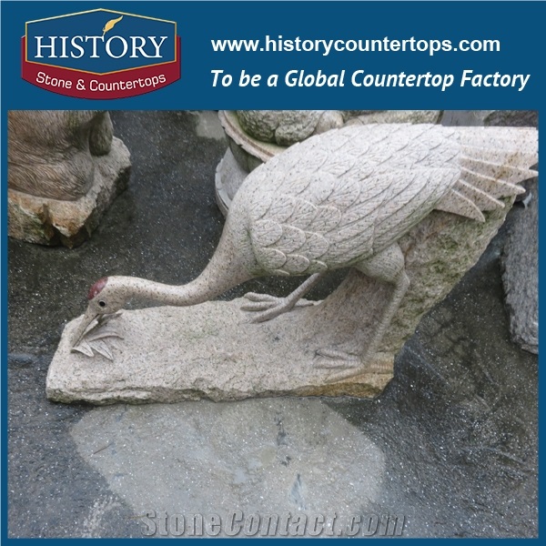 History Stone High Quality Cheap Price Wholesale Products, Natural Granite Yellow Color Famous Customized Squirrel on Garbage Can Sculpture, Hot-Selling for Decorations, Animal Statue & Handcrafts