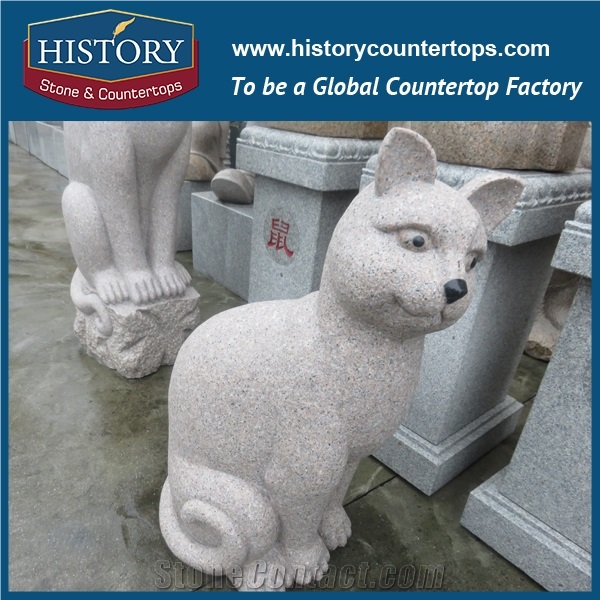 History Stone High Quality Cheap Price Wholesale Products, Natural Granite Yellow Color Famous Customized Squirrel on Garbage Can Sculpture, Hot-Selling for Decorations, Animal Statue & Handcrafts