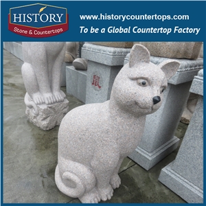 History Stone High Quality Cheap Price Wholesale Products, Natural Granite Yellow Color Famous Customized Squirrel on Garbage Can Sculpture, Hot-Selling for Decorations, Animal Statue & Handcrafts