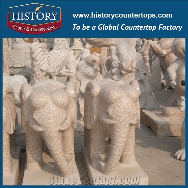 History Stone High Quality Cheap Price Wholesale Products, Natural Granite Yellow Color Famous Customized Standing Giraffes Sculpture, Hot-Selling for Decorations, Animal Statue & Handcrafts