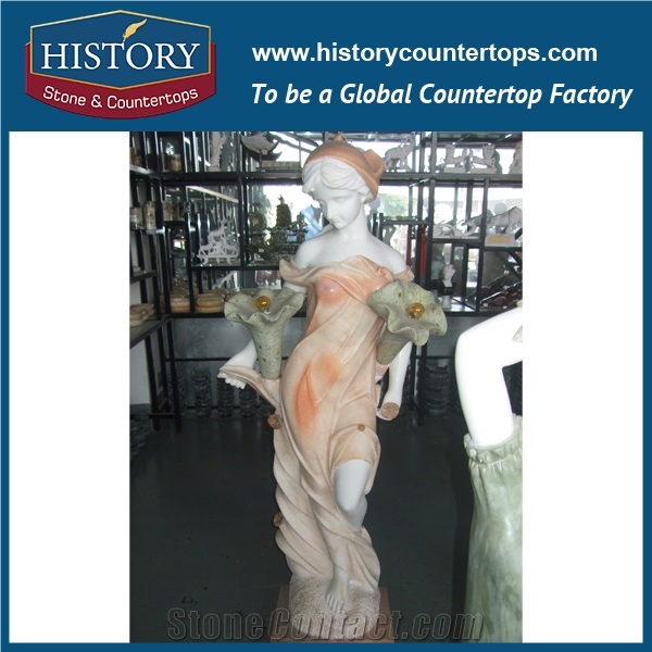 History Stone High Quality Cheap Price Wholesale Products, Natural Marble Pink Color Famous Beautiful Female Garden Sculpture, Hot-Selling for Decorations, Human Statue Handcrafts