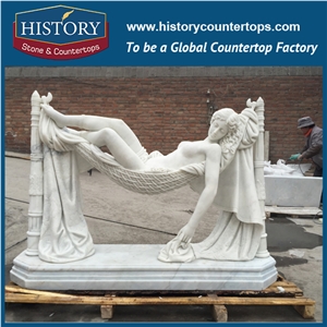 History Stone High Quality Cheap Price Wholesale Products, Natural Marble White Color Famous Nude Sleeping Female Garden Sculpture, Hot-Selling for Decorations, Human Statue Handcrafts