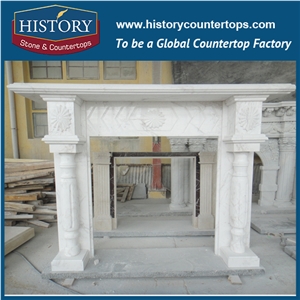History Stone High Quality Cheapest Price Wholesale Home Decorative Products, Attractive Hot Selling Natural White Marble English Style Fireplace Masonry Fireplaces, Mantel Surround & Handcrafts