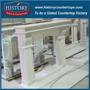 History Stone High Quality Cheapest Price Wholesale Home Decorative Products, Attractive Hot Selling White Marble English Palladian Style Masonry Fireplaces Frame, Mantel Surround & Handcrafts