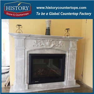 History Stone High Quality Cheapest Price Wholesale Home Decorative Products, Attractive Natural White Marble Top-Rated Arched Masonry Fireplaces, Hot-Selling, Mantels Surround & Handcrafts
