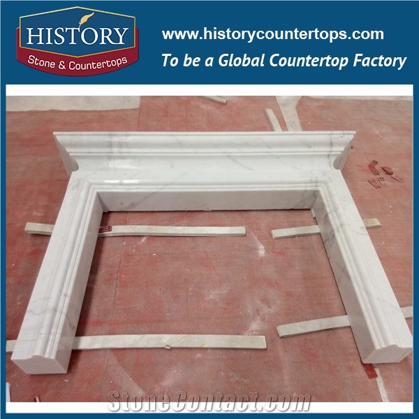 History Stone High Quality Cheapest Price Wholesale Home Decorative Products, Attractive Natural White Marble Top-Rated Arched Masonry Fireplaces, Hot-Selling, Mantels Surround & Handcrafts