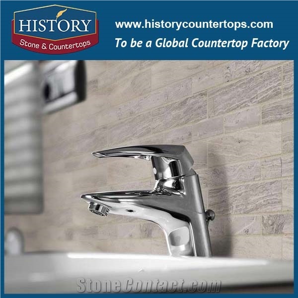History Stone High Reputation Reliable Quality Shandong Manufacturer, Natural China Grey Limestone 3 D Pattern Linear Striped Mosaic Flooring Tiles for Interior Decoration, Floor & Wall Mosaic