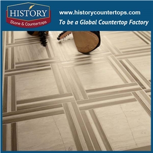 History Stone High Reputation Reliable Quality Shandong Manufacturer, Natural China Grey Limestone 3 D Pattern Linear Striped Mosaic Flooring Tiles for Interior Decoration, Floor & Wall Mosaic