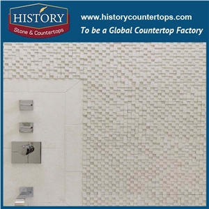 History Stone High Reputation Reliable Quality Shandong Manufacturer, Natural China Grey Limestone 3 D Pattern Linear Striped Mosaic Flooring Tiles for Interior Decoration, Floor & Wall Mosaic