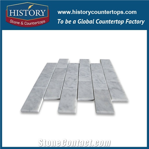History Stone High Standard Foshan Supplier Low Price, Novel Perfect Design Tumbled Spain Cream Marfil Beige Marble Rectangular Striped Brick Mosaic Tile, Decorative Floor and Wall Mosaic