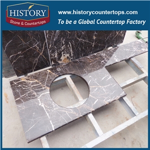 History Stone Hm067 China Marron Emperador Ogee Bullnose Edge Low Price Custom Made Special Polished Bathroom Design for Marble Countertops, Bathroom Vanity Tops & Bath Makeup Top