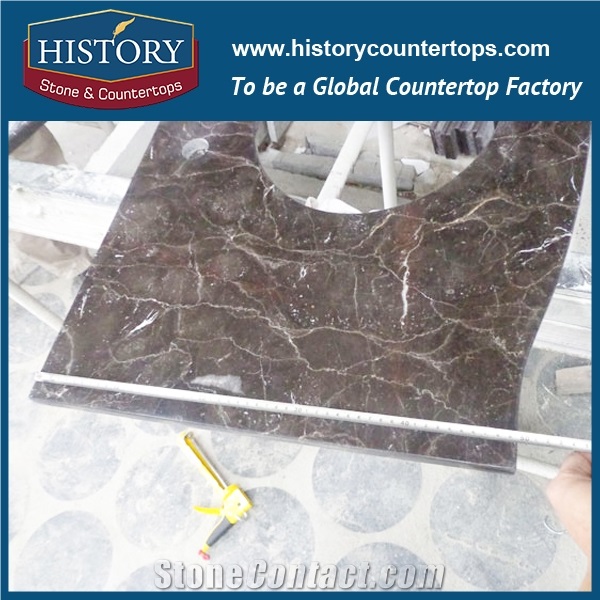 History Stone Hm100 Emperador High Polished Marble Low Cost Chinese Professional Building Material for Solid Surface Countertops & Bathroom Vanity Top Replacement Options