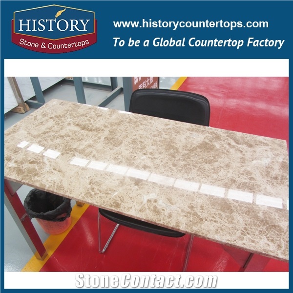 History Stone Hmj007 Light Emperador Natural Marble Factory Supply Custom Furniture Uk Style for Bathroom Countertop, Bathroom Vanity Tops, Bath Makeup Top