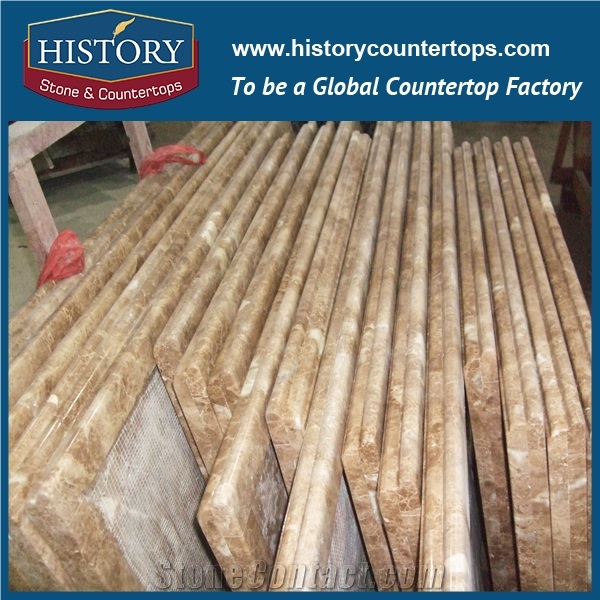 History Stone Hmj007 Light Emperador Natural Marble Factory Supply Custom Furniture Uk Style for Bathroom Countertop, Bathroom Vanity Tops, Bath Makeup Top