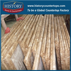 History Stone Hmj007 Light Emperador Natural Marble Factory Supply Custom Furniture Uk Style for Bathroom Countertop, Bathroom Vanity Tops, Bath Makeup Top