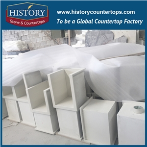 History Stone Hmj123 White Magnolia American Standard Rounder Edge One Piece Prefab Size Best Polished Granite Countertops Vanity Tops for Hotel Bathroom Options by Price