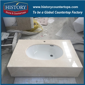 History Stone Hmj123 White Magnolia American Standard Rounder Edge One Piece Prefab Size Best Polished Granite Countertops Vanity Tops for Hotel Bathroom Options by Price
