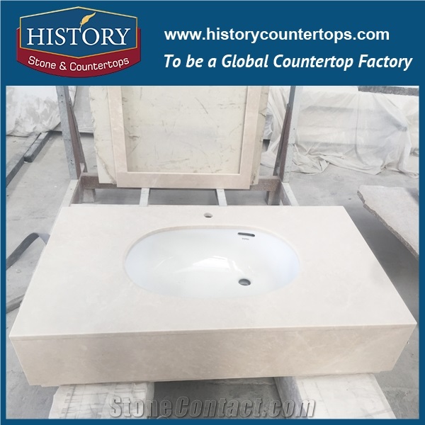 History Stone Hmj123 White Magnolia American Standard Rounder Edge One Piece Prefab Size Best Polished Granite Countertops Vanity Tops for Hotel Bathroom Options by Price