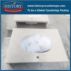 History Stone Hmj123 White Magnolia American Standard Rounder Edge One Piece Prefab Size Best Polished Granite Countertops Vanity Tops for Hotel Bathroom Options by Price