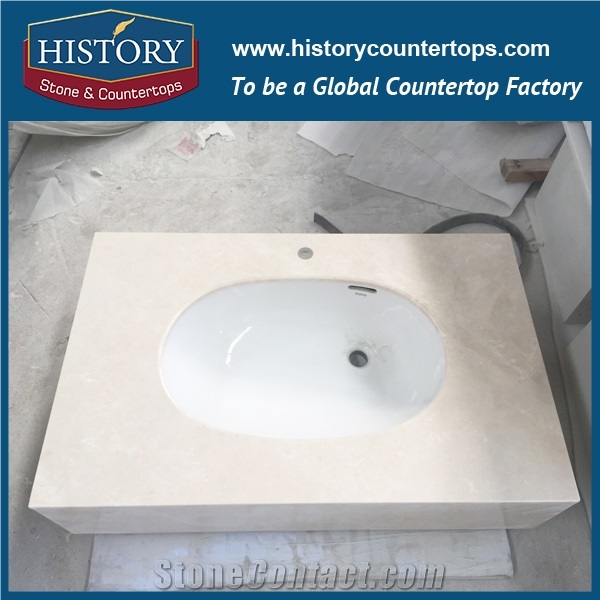 History Stone Hmj123 White Magnolia American Standard Rounder Edge One Piece Prefab Size Best Polished Granite Countertops Vanity Tops for Hotel Bathroom Options by Price