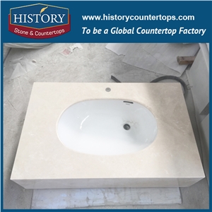 History Stone Hmj123 White Magnolia American Standard Rounder Edge One Piece Prefab Size Best Polished Granite Countertops Vanity Tops for Hotel Bathroom Options by Price