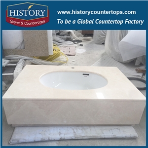 History Stone Hmj123 White Magnolia American Standard Rounder Edge One Piece Prefab Size Best Polished Granite Countertops Vanity Tops for Hotel Bathroom Options by Price