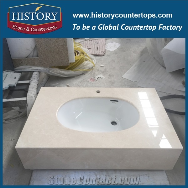 History Stone Hmj123 White Magnolia Ogee Standard Customised Shape Pre Cut Different Types Bathroom Design Molded Marble Countertops & Vanity Tops Options for Bathroom