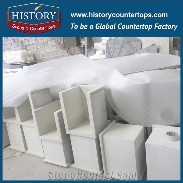 History Stone Hmj123 White Magnolia Ogee Standard Customised Shape Pre Cut Different Types Bathroom Design Molded Marble Countertops & Vanity Tops Options for Bathroom