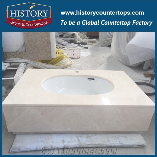 History Stone Hmj123 White Magnolia Ogee Standard Customised Shape Pre Cut Different Types Bathroom Design Molded Marble Countertops & Vanity Tops Options for Bathroom