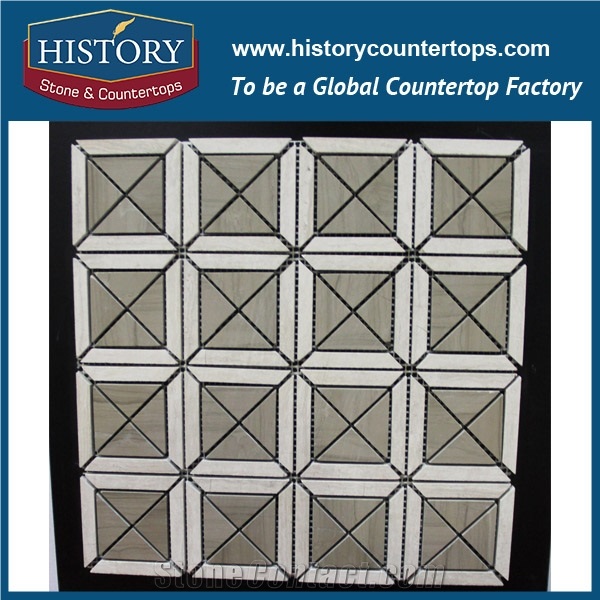 History Stone Hot Sale Modern Design Guangdong Yunfu Products, Natural Honed Green Marble Random Pattern Interior Decorative Mosaic Tile Made in China Wall and Flooring Marble Mosaic